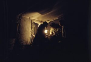 Casualty care by lantern in 4 Field Ambulance Evacuation Station, Germany, circa 1985