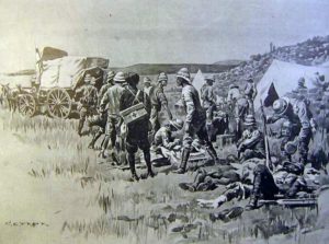 Wounded being treated near Ladysmith during Boar War 1900