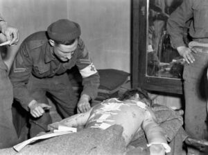 Casualty receiving care for multiple wounds