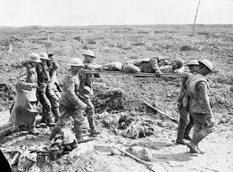 Stretcher Bearer assist wounded from battlefield
