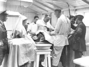 Front line operating room (Note: no one wearing masks)