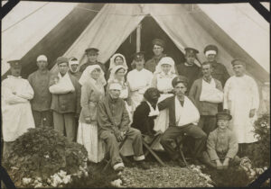 Some patients and staff at No 2 Canadian General Hospital Le Treport France