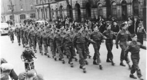18th General Hospital R.C.A.M.C. personnel on parade. Source: TBC Source: Cobourg and District Images